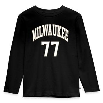 Milwaukee 77 - Kinder Premium Bio Langarmshirt - Schwarz - Vorne - AI Model Kid Male (0cm)
