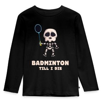badminton badminton badminton badminton badminton - Maglia a maniche lunghe ecologica premium per bambini - nero - Fronte - AI Model Kid Male (0cm)