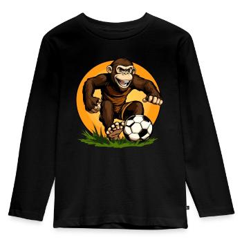 Monkey Football - Kids' Premium Longsleeve Shirt - black - Front - AI Model Kid Male (0cm)