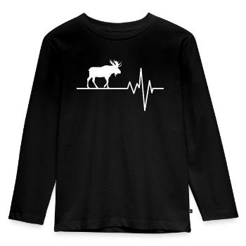 elk - Kids' Premium Longsleeve Shirt - black - Front - AI Model Kid Male (0cm)