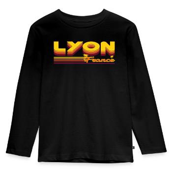 Lyon, summer holiday design - Kids' Premium Longsleeve Shirt - black - Front - AI Model Kid Male (0cm)