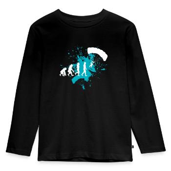 Paragliding Gleitschirm - Kinder Premium Bio Langarmshirt - Schwarz - Vorne - AI Model Kid Male (0cm)