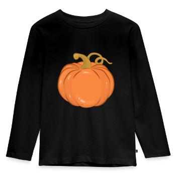 pumpkin - Kids' Premium Longsleeve Shirt - black - Front - AI Model Kid Male (0cm)