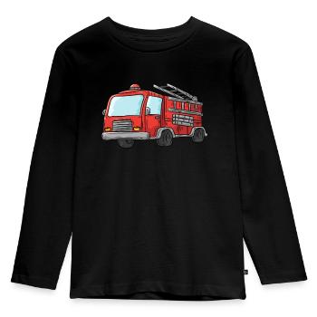 Pompier pompier véhicule - T-shirt manches longues Premium Enfant - noir - Devant - AI Model Kid Male (0cm)