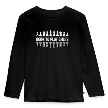 Schach - Kinder Premium Bio Langarmshirt - Schwarz - Vorne - AI Model Kid Male (0cm)