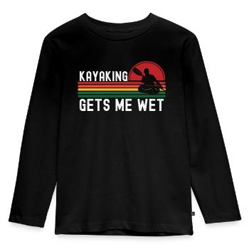 Kayak - Kinder Premium Bio Langarmshirt - Schwarz - Vorne - AI Model Kid Male (0cm)