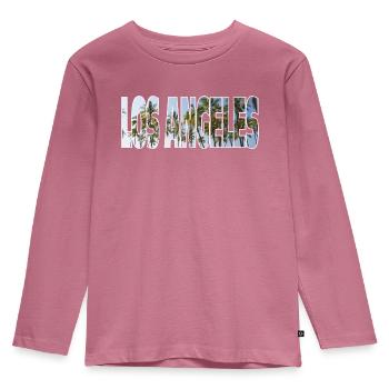 Los Angeles - Kinder Premium Bio Langarmshirt - Mauve - Vorne - AI Model Kid Female (0cm)