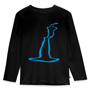 River Fluss - Kinder Premium Bio Langarmshirt - Schwarz - Vorne - AI Model Kid Male (0cm)