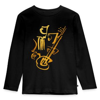 Guitariste Abstrakt - T-shirt manches longues Premium Enfant - noir - Devant - AI Model Kid Male (0cm)