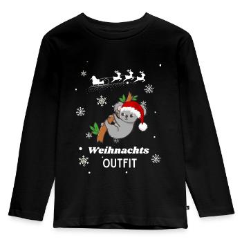 Weihnachts OUTFIT Koala - Kinder Premium Bio Langarmshirt - Schwarz - Vorne - AI Model Kid Male (0cm)