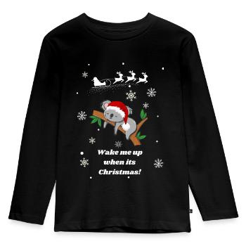 Wake me up when its Christmas! Koala - Kinder Premium Bio Langarmshirt - Schwarz - Vorne - AI Model Kid Male (0cm)