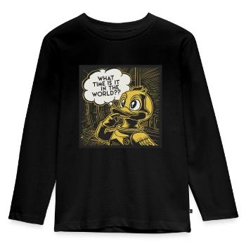 Déclaration réfléchie de canard de canard en plastique jaune - T-shirt manches longues Premium Enfant - noir - Devant - AI Model Kid Male (0cm)