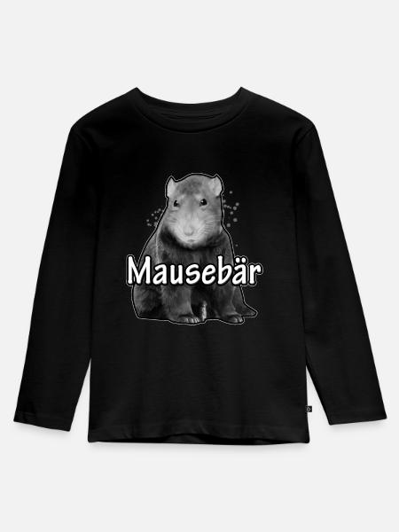 Witziges Mausebär Design Maus Bär Kosename - Kinder Premium Bio Langarmshirt - Schwarz