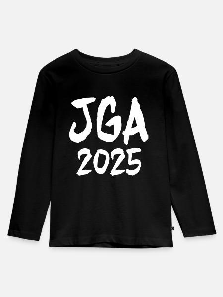 2025 JGA Junggesellenabschied - Kinder Premium Bio Langarmshirt - Schwarz