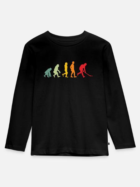 Feldhockey Hockey Evolution - Kinder Premium Bio Langarmshirt - Schwarz