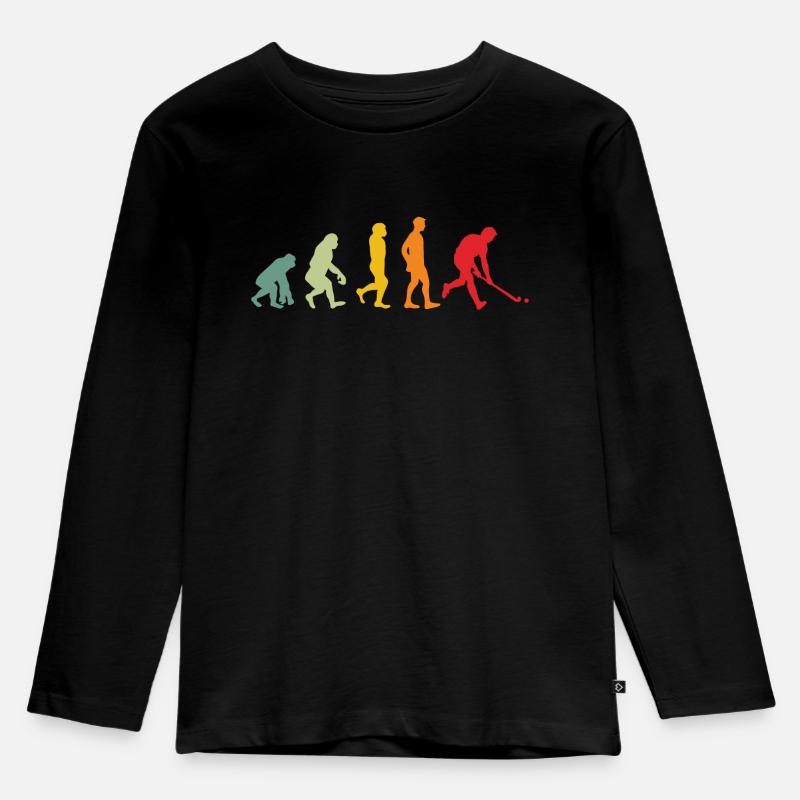 Feldhockey Hockey Evolution - Kinder Premium Bio Langarmshirt - Schwarz