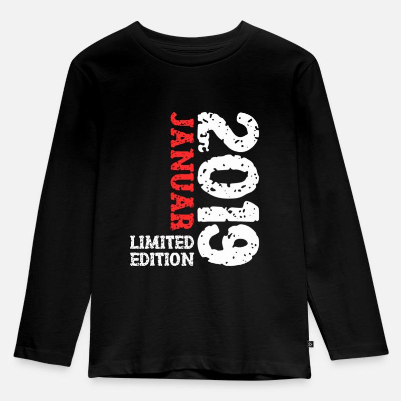 2019 Januar Limited Edition Geburtstag Geschenk - Kinder Premium Bio Langarmshirt - Schwarz