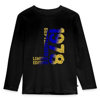 1978 Septembre Édition Limitée 45th Birthday Deco - T-shirt manches longues Premium Enfant - noir - Devant - AI Model Kid Male (0cm)