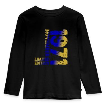 1971 November Limited Edition 52. Geburtstag Deko - Kinder Premium Bio Langarmshirt - Schwarz - Vorne - AI Model Kid Male (0cm)