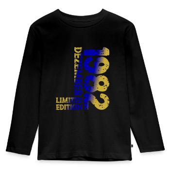 1982 Dezember Limited Edition 41. Geburtstag Deko - Kinder Premium Bio Langarmshirt - Schwarz - Vorne - AI Model Kid Male (0cm)
