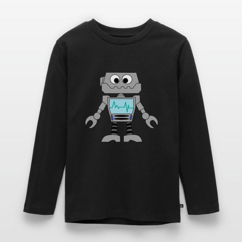 Roboter Technik Computer Elektronik Geschenkidee Kinder Premium Bio Langarmshirt