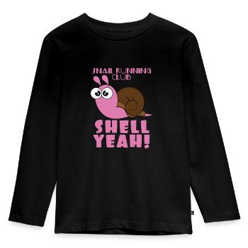 Snail Snail running club Snail shell Quick - Kids' Premium Longsleeve Shirt - black - Front - AI Model Kid Male (0cm)