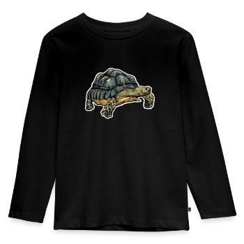 Schildkröte - Kinder Premium Bio Langarmshirt - Schwarz - Vorne - AI Model Kid Male (0cm)