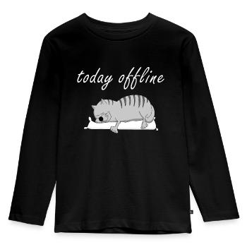 today offline - Kinder Premium Bio Langarmshirt - Schwarz - Vorne - AI Model Kid Male (0cm)