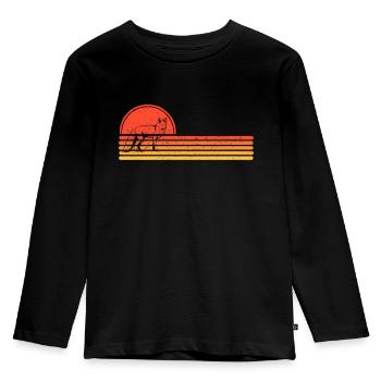 Fuchs - Kinder Premium Bio Langarmshirt - Schwarz - Vorne - AI Model Kid Male (0cm)