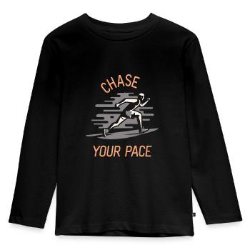 Chase Your Pace Running Design - Kids' Premium Longsleeve Shirt - black - Front - AI Model Kid Male (0cm)