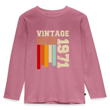 1971 - Kids' Premium Longsleeve Shirt - mauve - Front - AI Model Kid Female (0cm)