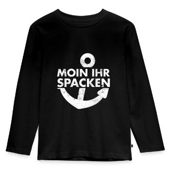Moin Ihr Spacken - Kinder Premium Bio Langarmshirt - Schwarz - Vorne - AI Model Kid Male (0cm)