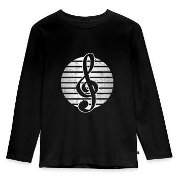 Musik Notenschlüssel - Kinder Premium Bio Langarmshirt - Schwarz - Vorne - AI Model Kid Male (0cm)