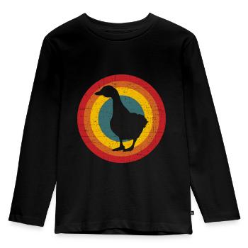 Ente - Kinder Premium Bio Langarmshirt - Schwarz - Vorne - AI Model Kid Male (0cm)