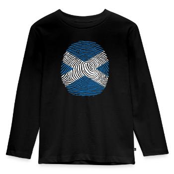 empreinte digitale du drapeau du pays écossais - T-shirt manches longues Premium Enfant - noir - Devant - AI Model Kid Male (0cm)