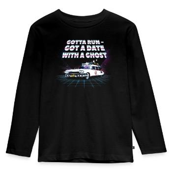 Ghostbusters Date Mit Einem Geist - Kinder Premium Bio Langarmshirt - Schwarz - Vorne - AI Model Kid Male (0cm)