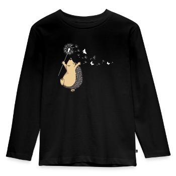 Igel Igel Igel - Kinder Premium Bio Langarmshirt - Schwarz - Vorne - AI Model Kid Male (0cm)