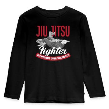 Jiu Jitsu Jiu Jitsu Jiu Jitsu - Kinder Premium Bio Langarmshirt - Schwarz - Vorne - AI Model Kid Male (0cm)