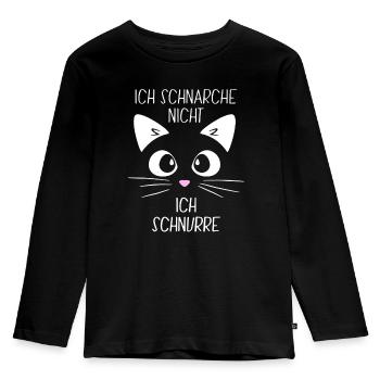 Schlafshirt - Ich schnarche nicht Ich schnurre - Kinder Premium Bio Langarmshirt - Schwarz - Vorne - AI Model Kid Male (0cm)