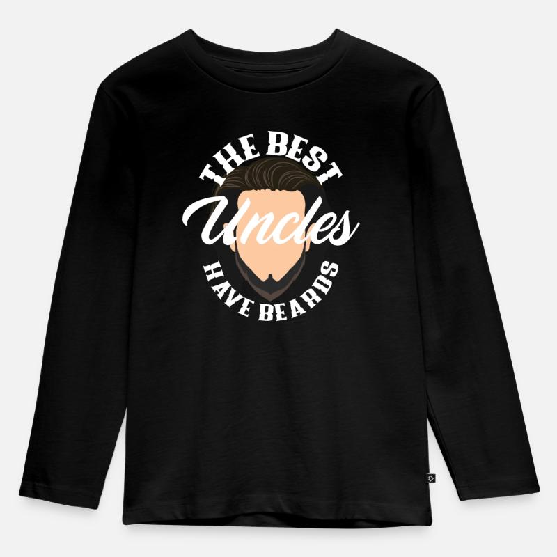 Bartpflege Bart Liebhaber Männer Bart - Kinder Premium Bio Langarmshirt - Schwarz