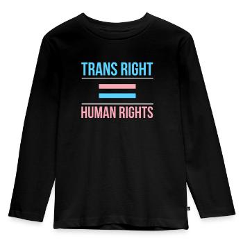 Trans Right = Human Rights Transsexual - Kids' Premium Longsleeve Shirt - black - Front - AI Model Kid Male (0cm)