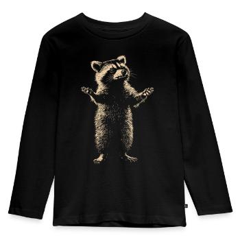 Raccoon monochrome - Kids' Premium Longsleeve Shirt - black - Front - AI Model Kid Male (0cm)