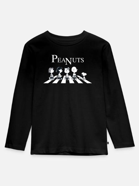 Peanøtter Snoopy Charlie Brown Sally Lucy Abbey Road - Ekologisk långärmad premium-T-shirt barn - svart