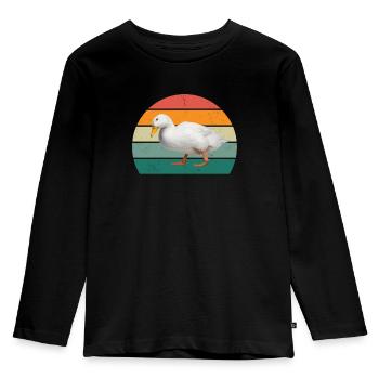 Ducks Swimming Fly Waddle Rubber Duck Duck - Kids' Premium Longsleeve Shirt - black - Front - AI Model Kid Male (0cm)