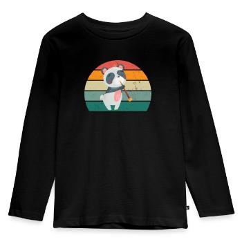 Flute Recorder Flutist Flute Player Flute - Kids' Premium Longsleeve Shirt - black - Front - AI Model Kid Male (0cm)