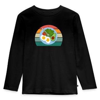 alimentation équilibrée régime céto aliments sains - T-shirt manches longues Premium Enfant - noir - Devant - AI Model Kid Male (0cm)