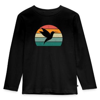 Hummingbirds fast wings flapping wings long schna - Kids' Premium Longsleeve Shirt - black - Front - AI Model Kid Male (0cm)