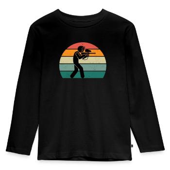 Paintballer Paintballer Paintball Player Color - Kids' Premium Longsleeve Shirt - black - Front - AI Model Kid Male (0cm)