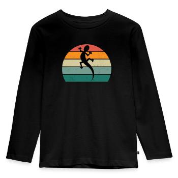 Lizard Lizards Alternating Warm Scale Reptiles - Kids' Premium Longsleeve Shirt - black - Front - AI Model Kid Male (0cm)