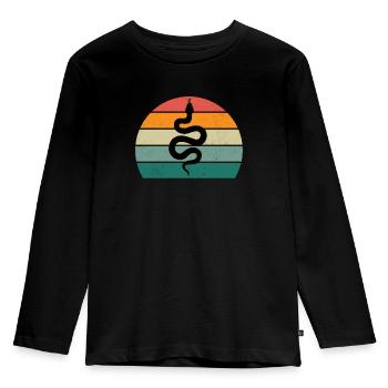 Schlange Boa Reptilien Würgeschlange Giftschlange - Kinder Premium Bio Langarmshirt - Schwarz - Vorne - AI Model Kid Male (0cm)